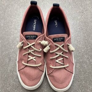 Sperry Women's Dusty Rose Crest Vibe Washed Twill Sneakers